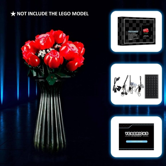 YEABRICKS LED Lighting Kit for LEGO Bouquet of Roses 10328 - No Lego Model - Picture 2 of 9